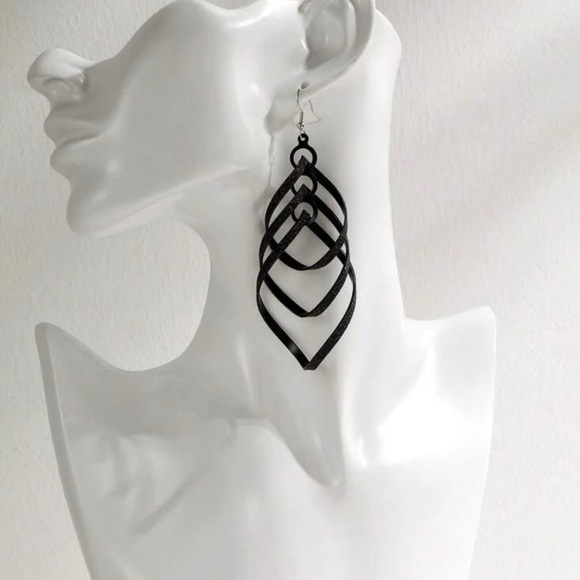 New layered geometric drop earrings - Picture 1 of 3